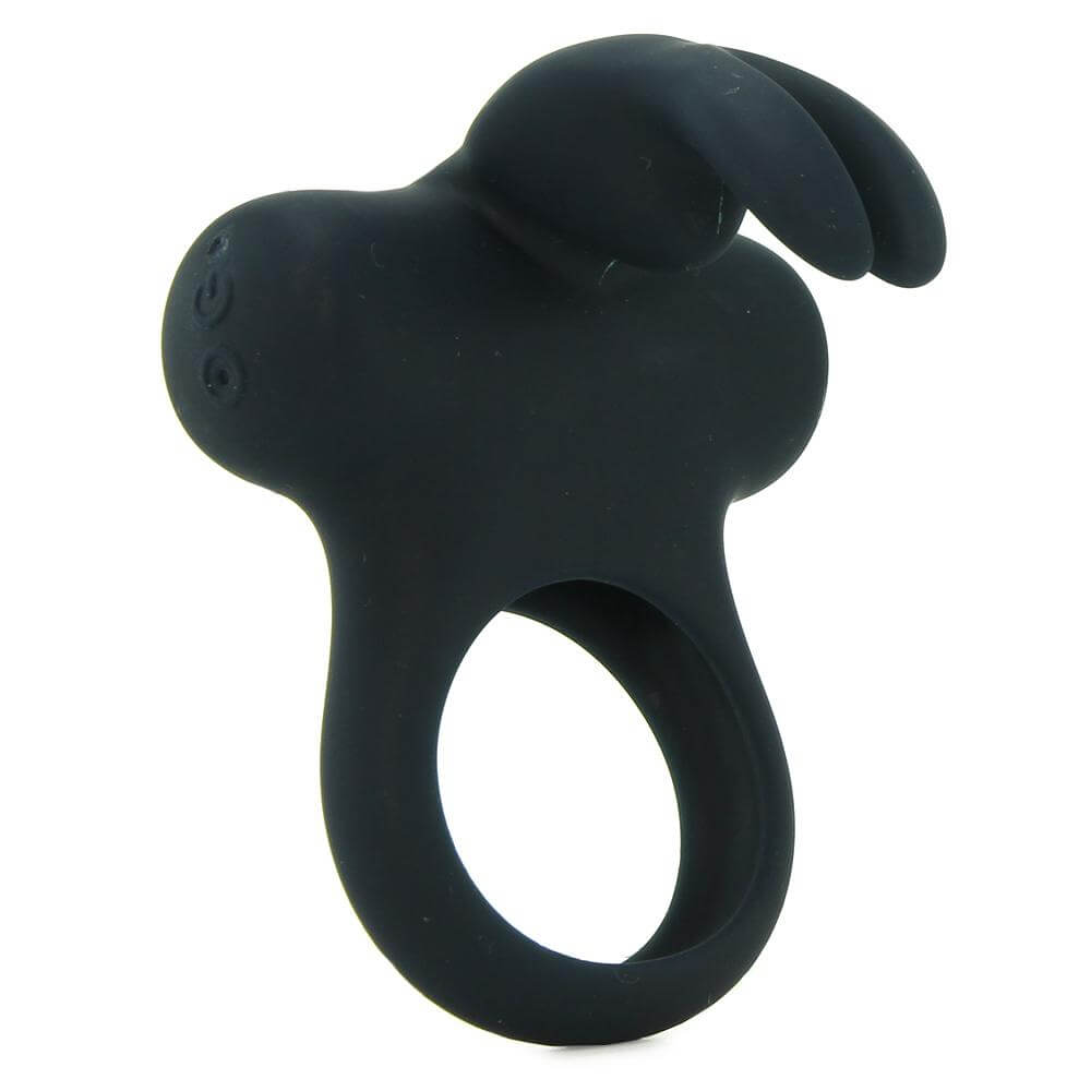 Frisky Bunny Vibrating Cock Ring in Black