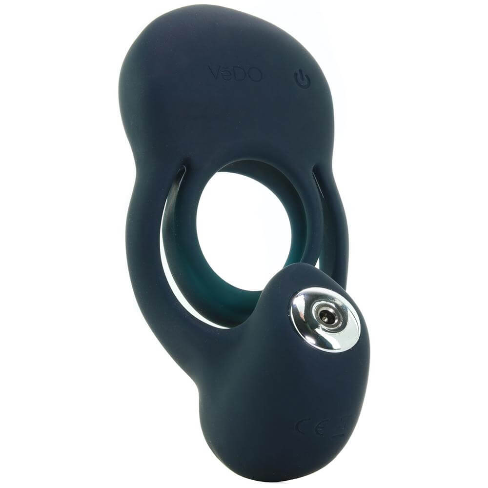 Roco Rechargeable Dual Vibrating C-Ring in Just Black