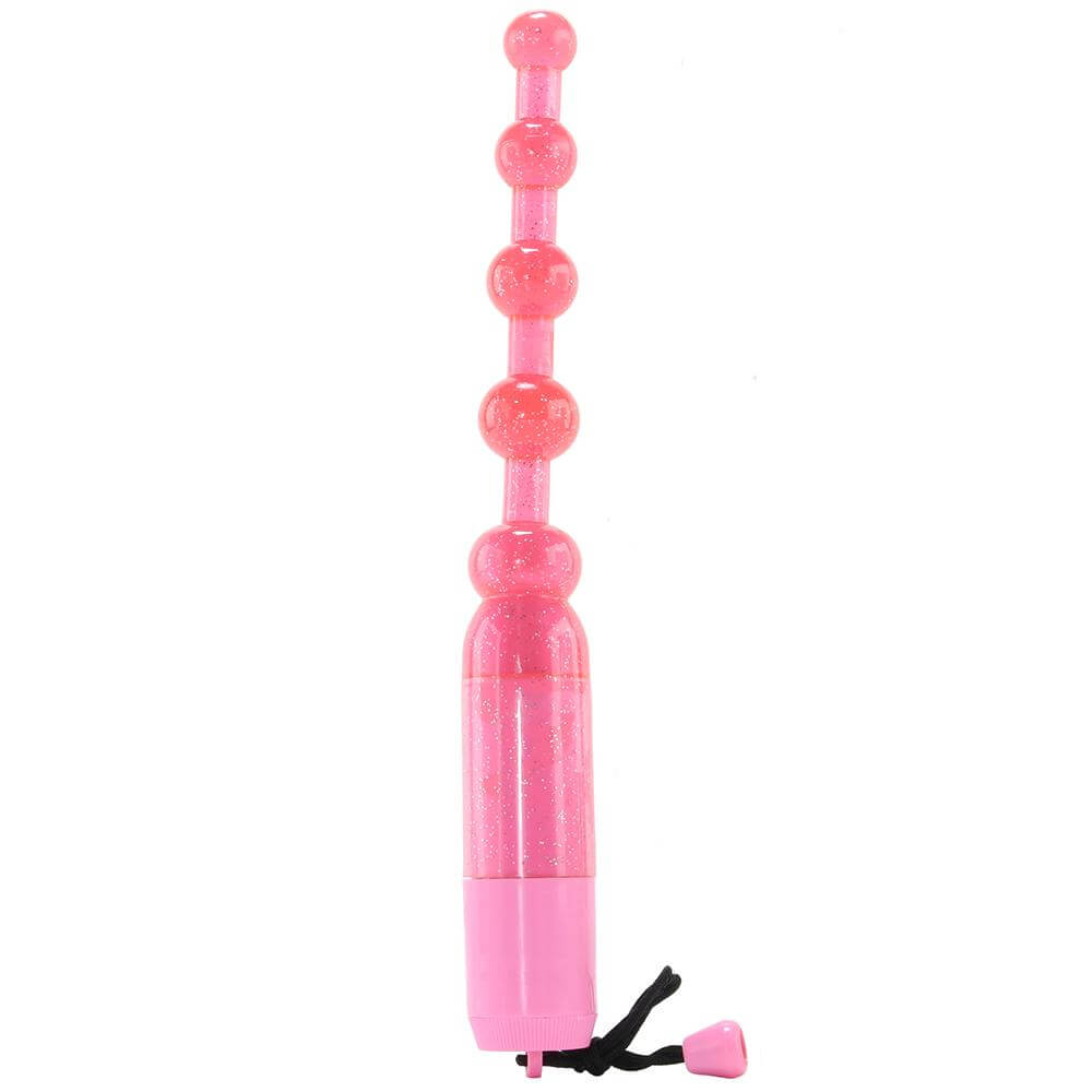 Waterproof Vibrating Pleasure Beads Butt Plug - Pink